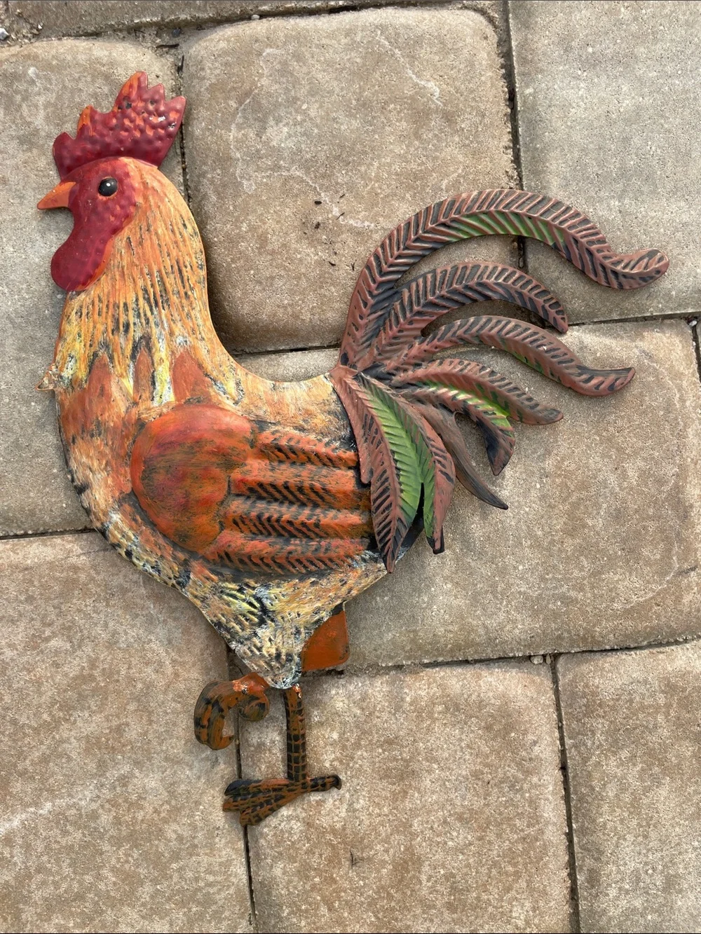 Rustic Metal Rooster Wall Decor Trio - Approx. 12.5”x10” Each Piece
